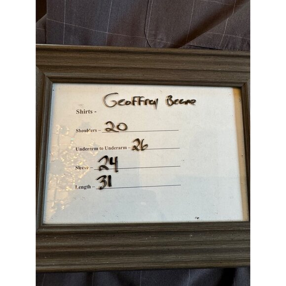 Geoffrey Beene Fitted Long Sleeve Shirt 17.5 34 35 Gray Plaid Cotton Poly Blend - Picture 6 of 6